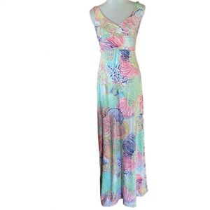 Lilly Pulitzer NWT Sloane Maxi Dress in Roar of the Seas Floral Coral SZ XXS
